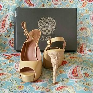 Vince Camuto  Enita Iridescent Patent Peeptoe Pump